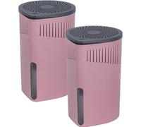 WENKO Lot de 2 déshumidificateurs Design Drop Rechargeables 1kg |Absorbeur humidité | Intérieurs, Caravane| Elimine humidité Anti moississure Jusqu’à 3 Mois | Idéal jusqu'à 80m²|d15x23cm | Rose