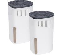 WENKO Lot de 2 Déshumidificateurs d'intérieur | Recharge 1kg | Efficace Jusqu’à 80m3 | Anti Odeur, Anti moisissures |DIM 15 x 23 cm | Blanc