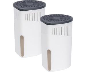 WENKO Lot de 2 Déshumidificateurs d'intérieur | Recharge 1kg | Efficace Jusqu’à 80m3 | Anti Odeur, Anti moisissures |DIM 15 x 23 cm | Blanc