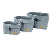Lot de 3 Corbeilles feutre Feli - Gris