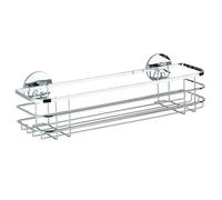 WENKO Maxi étagère en acier inox Etagère de salle de bain Corbeille sans percer Rangement WC douche
