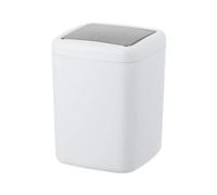WENKO Mini Poubelle Salle de Bain Barcelona, Poubelle à Couvercle Basculant, Capacité 3L, Plastique incassable sans BPA, Blanc