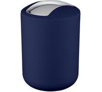 WENKO Poubelle Salle de Bain, Mini Poubelle Salle de Bain 2L, 14x21x14 cm, Bleu