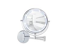 WENKO Miroir grossissant Lumineux, LED, x5, Fixation Miroir sans percer Power-Loc®, Lumi
