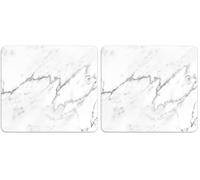 WENKO Multi-Platte en verre Mod. Marmor | Plaque de protection cuisine et planche à découper en verre | DIM (l x h x p) 56 x 0,5 x 50 cm | Verre transparent et multicolore (Lot de 2)