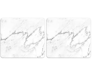 WENKO Multi-Platte en verre Mod. Marmor | Plaque de protection cuisine et planche à découper en verre | DIM (l x h x p) 56 x 0,5 x 50 cm | Verre transparent et multicolore (Lot de 2)
