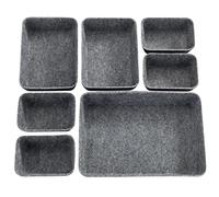 WENKO Organiseur pour tiroirs en Feutre, Assistant de Rangement en 7 Parties, à Base de Feutre en Polyester recyclé, Nombreuses Combinaisons possibles en 3 Dimensions différentes, Noir/Gris