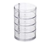 WENKO Organiseur Salle de Bain, Boite Ronde Rangement Acrylique, 4 Compartiments, Ø11,5 cm