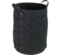WENKO Panier à linge TROVO 75 L Boîte collectrice Sac trieur Anthracite Salle de bain WC invités