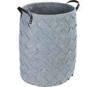 WENKO Panier à linge TROVO 75 L boîte de collection sac trieur gris salle de bain WC invités poignées