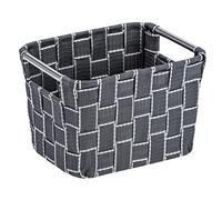 WENKO Panier de rangement Fedra S anthracite - Panier de salle de bain Capacité: 3.5 l, Polypropylène, 20 x 15 x 13 cm, Anthracite