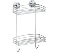 WENKO Panier de salle de bain Douche Étagère murale Suspensions sans percer Accessoires 2 étages