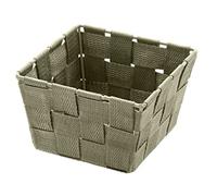 WENKO Panier de salle de bains Adria Mini, square taupe - panier de bain, Polypropylène, 14 x 9 x 14 cm, Taupe