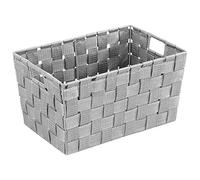 WENKO Panier de salle de bains Adria S gris Capacité: 6.24 l, Polypropylène, 30 x 15 x 20 cm, Gris