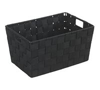 WENKO Panier de salle de bains Adria S, noir - panier de bain Capacité: 6.24 l, Polypropylène, 30 x 15 x 20 cm, Noir