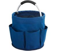 WENKO Panier rangement produit d'entretien, 6 rangements, pliable avec poignée de transport, Polyester, ø28x54 cm, bleu