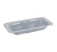 WENKO Passoire d'évier Sivo, passoire pratique pour évier en plastique, laver les fruits et légumes, extensible jusqu'à 50 cm pour un travail hygiénique dans la cuisine, sans BPA, gris clair