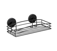 WENKO Etagère d'angle Salle de Bain Murale, 2 paniers de Douche Fixation sans perçage Vacuum Loc Plus, repositionnable sans Laisser de Trace, Esprit loft, Acier Verni, 23x43x21 cm, Noir