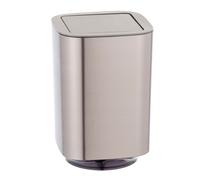 WENKO Petite Poubelle Salle de Bain Aurion, Poubelle à Couvercle basculant, Capacité 5.5L, Plastique, 17,2x25,5x17,2 cm, Chromé