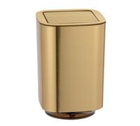 Wenko Poubelle Auron 5,5 L doré – couvercle basculant, surface brillante