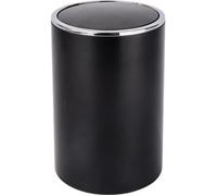 WENKO Petite Poubelle Salle de Bain, Poubelle à Couvercle, 5L, Inca, Plastique haut de gamme, Ø 18,5x25,5 cm, Noir