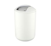 Wenko Poubelle Brasil 6,5 L à couvercle basculant Chrome-Blanc 21207100