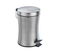 WENKO Poubelle à pédale Poubelle 3 L Cosmétiques Salle de bains Cuisines Acier inox Argent PIENO WC