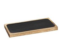 WENKO Planche à découper Ava, planche de cuisine en bois d'acacia certifié FSC, plateau de service bois rustique avec ardoise amovible, idéale pour servir, l x h x p
