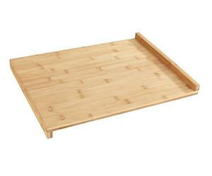 WENKO Planche à découper avec Bord de Guidage - Planche de Cuisine avec règle-Guide, Bambou, 45 x 1.5 x 35 cm, Marron
