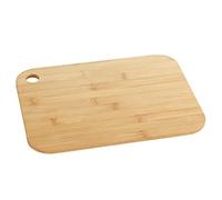 WENKO Planche à découper en bambou M+ - Planche de cuisine, planche à découper avec trou de préhension, ménage la lame, Bambou, 33 x 0.8 x 25 cm, Marron