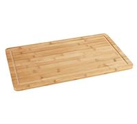 WENKO Plaque de Protection en Bambou - Planche de Cuisine rectangulaire, Planche à découper avec rainure à jus, en Bambou, Dimensions : 52 x 1.5 x 30 cm, Couleur : Marron