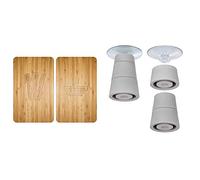 WENKO Plaque de protection en verre universel Lunch - set de 2, Verre trempé, 30 x 52 cm, Multicolore & Pieds pour plaques de protection - pieds de rechange, 4.4 x 5 x 4.4 cm, Transparent