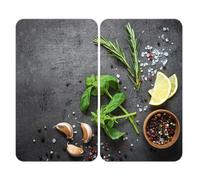 Wenko Plaque de recouvrement universelle Mod. Herbes – Verre trempé 30x52 cm – Réglable – Lot de 2