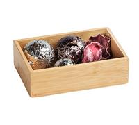 WENKO Plateau en Bambou Terra S - Tablette de Rangement de Salle de Bain Capacité: 0.5 l, Bambou, 15 x 4.5 x 10 cm, Naturel