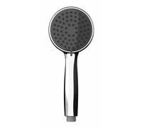 WENKO Pommeau de douche Basic, Pommeau de douche 3 jets, nettoyage facile du calcaire, Plastique, ø10 cm, gris