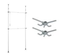 WENKO Portant vêtement téléscopique pour dressing sur mesure Hercules Basic, Garde robe & Triple Crochet Herkules, Lot de 2 pièces