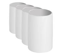 WENKO Porte Brosse à Dents, gobelet Salle de Bain Polaris, Blanc, Céramique, ø7,5 x 11 cm (Lot de 4)