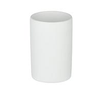 WENKO Porte Brosse à Dents, gobelet Salle de Bain Polaris, Blanc Mat, Céramique, ø7,5 x 11 cm