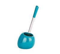 WENKO Porte Brosse WC Céramique Polaris Bleu Turquoise, brosse WC noir, brosse WC remplaçable, 19x34,6x14,6 cm