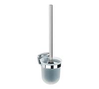 WENKO Porte brossee WC Basic | Ensemble brosse WC inox avec porte-brosse mural | Design élégant en acier inoxydable brillant | DIM (l x h x p) 10 x 37 x 11,5 cm | Métal argenté