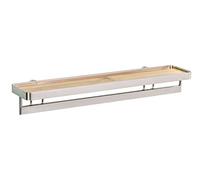 WENKO Porte-épices Barre Premium - jusqu'à 8 pots, tablette bambou, acier brossé, argent mat
