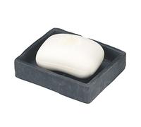 WENKO Porte-savon Slate Rock - porte savon, Polyrésine, 11.2 x 2.7 x 9.4 cm, Anthracite