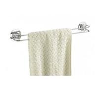 WENKO Porte Serviette Salle de bain mural, 2 barres porte serviette Turbo-Loc® fixation sans perçage, Acier, 46x6x5 cm, Brillant