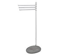 WENKO Porte Serviette sur Pied effet "pierre", Pebble Stone gris, 38x84x23 cm