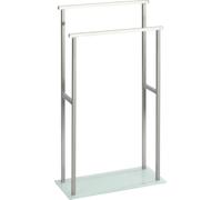 WENKO Porte-serviettes Butler DEBAR Support en acier inoxydable Support 2 barres verre Salle de bains WC