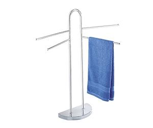 WENKO Porte-Serviettes Cosenza Porte-vêtements, 4 Bras, Demi-Pied Chromé