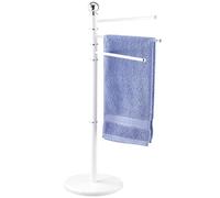 WENKO Porte-Serviettes Exclusif Chrome-Blanc - Porte-vêtements, 3 Bras, Acier, 48.5 x 90 x 28.5 cm, Blanc