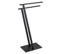 WENKO Porte-serviettes Lirio noir mat Porte-serviettes 2 barres Support salle de bain WC