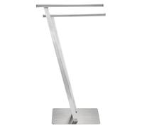 WENKO Porte-serviettes LIRIO Support en acier inoxydable Linge de bain 2 barres Robes Salle de bains WC