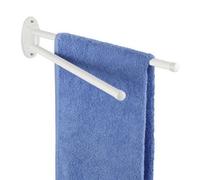 WENKO Porte serviettes mural salle de bain, 2 barres porte serviette rotatives, Basic, acier, L40 cm, blanc